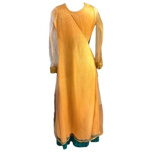 BLUE AND PEACH MAISHA DESIGNER WEDDING WEAR ANARKALI DRESS - Picture 8 of 11